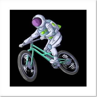 Astronaut on a bicycle to the moon Posters and Art